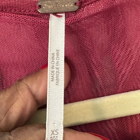 Free People Floral Chiffon Ruffled Blouse XS - Picture 9 of 9